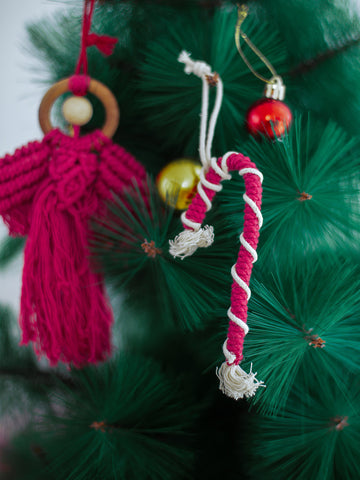 Macrame Candy Cane Set of 2