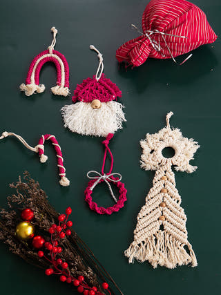 Macrame Christmas Ornaments Set of 5 DECO TALK
