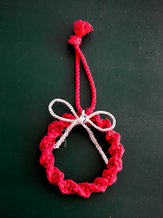 Macrame Christmas Ornaments Set of 4 Red DECO TALK