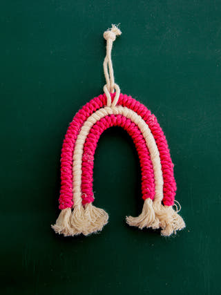 Macrame Christmas Ornaments Set of 3 Red and White DECO TALK