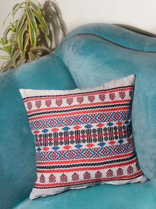 Kuki Inpi Handwoven Cotton Cushion Cover with all-over Tribal Motif Deco Talk