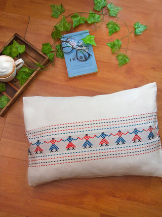 Asomiya Handwoven Cotton Cushion Cover with all-over Tribal Motif Deco Talk