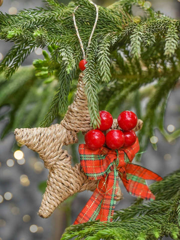 Banana Fibre Christmas Star Ornament
