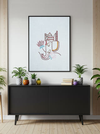 Vakratunda | Curved Trunk of Ganesha Wall Art | Unframed