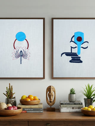 Prakriti and Purusha | Shiva–Parvati Wall Art | Unframed