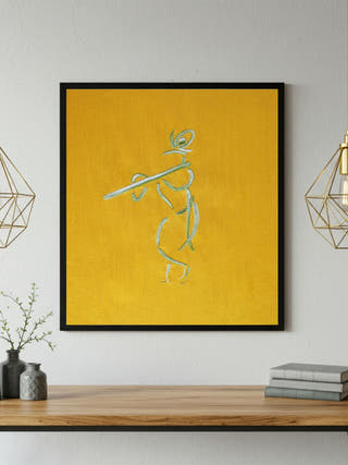 Flute Melody of Lord Krishna | Kesar Wall Art Unframed