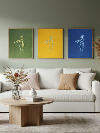 Flute Melody of Lord Krishna | Kesar Wall Art Unframed