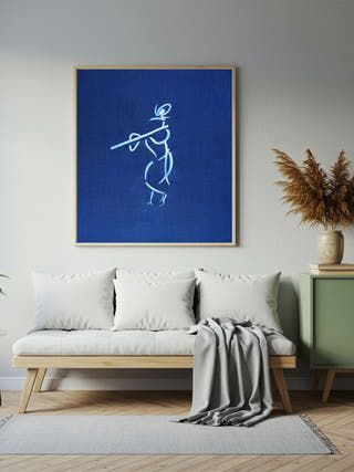 Flute Melody of Lord Krishna | Morpankh Wall Art Unframed