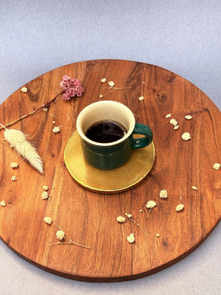 Golden Quartz Round Coasters (Set of 2)