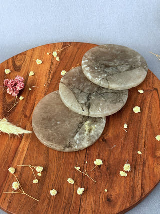 Smoky Quartz Round Coasters (Set of 2)