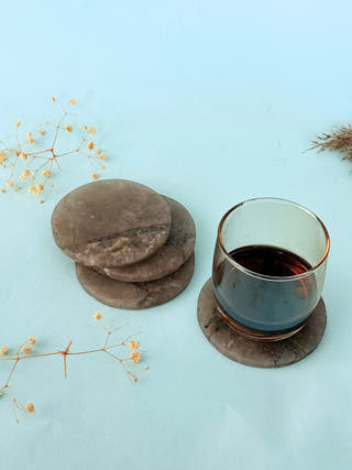 Smoky Quartz Round Coasters (Set of 2)