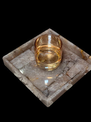 Smokey Quartz Square Tray Luxurious Natural Stone Decor