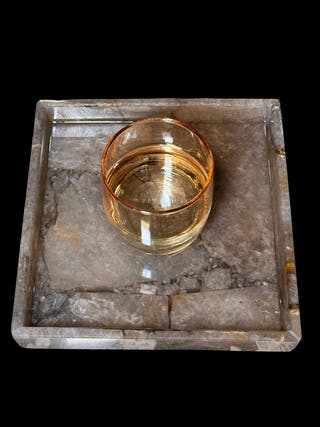 Smokey Quartz Square Tray Luxurious Natural Stone Decor