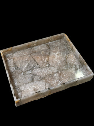 Smokey Quartz Rectangle Tray Luxurious Natural Stone Decor