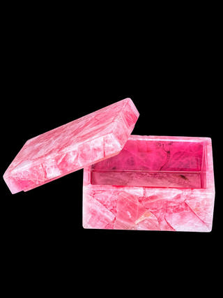Rose Quartz Box Hand Carved Stone