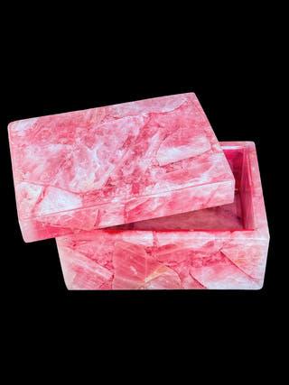 Rose Quartz Box Hand Carved Stone