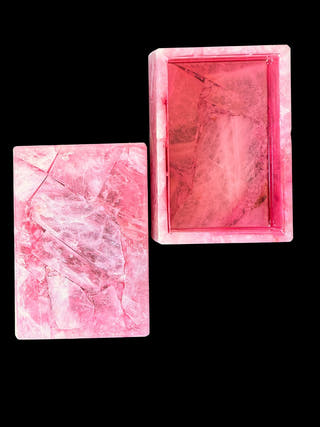 Rose Quartz Box Hand Carved Stone