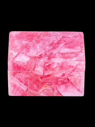 Rose Quartz Box Hand Carved Stone