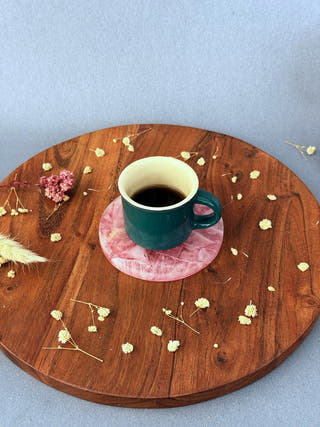 Rose Quartz Round Coasters (Set of 2)