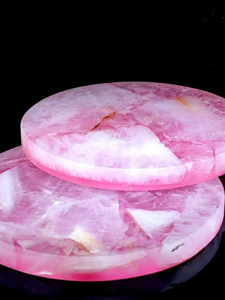Rose Quartz Round Coasters (Set of 2)