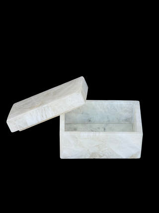 White Quartz Box Hand Carved Stone