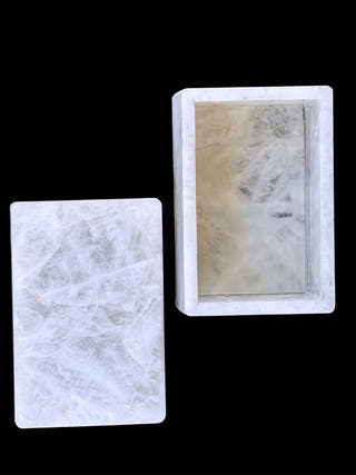 White Quartz Box Hand Carved Stone