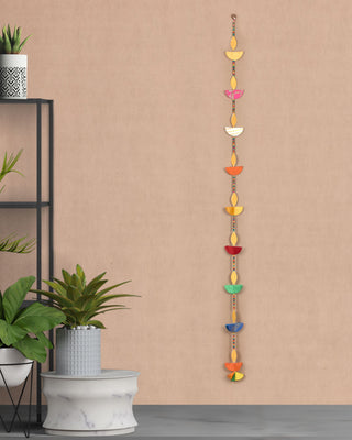 Upcycled Handmade Fabric Diya String Festive Decoration Hanging Prop Use Me Works
