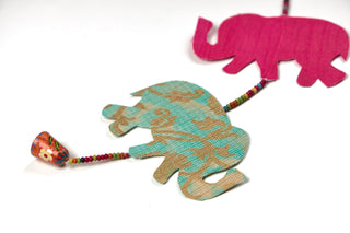 Upcycled Elephant Festive Decoration String Hanging Party Prop Use Me Works