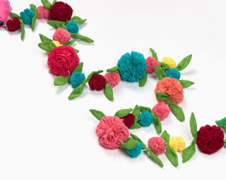 Fabric Flower Decorative Festive Garland String Use Me Works