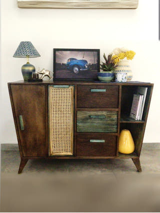Rosewood & Reclaimed Wood Credenza