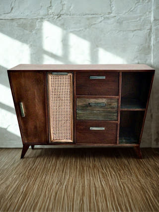 Rosewood & Reclaimed Wood Credenza