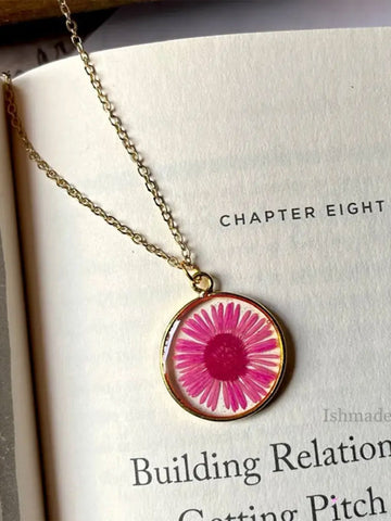 Dark Pink Aster Locket