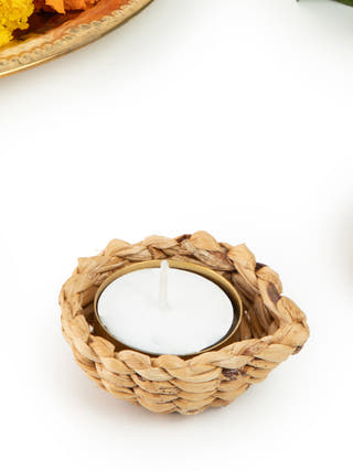 Jali Diya Handcrafted BananaTea Light Holder - Set of 5
