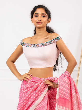 Feathered Grace Handpainted Blouse