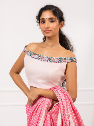 Feathered Grace Handpainted Blouse