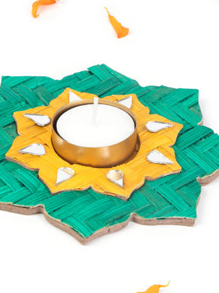 Sitara Handcrafted Bamboo Rangoli Multicolor - Set of 2