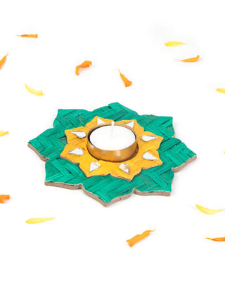 Sitara Handcrafted Bamboo Rangoli Multicolor - Set of 2