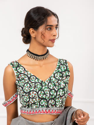 The Forest Weave Handpainted Blouse