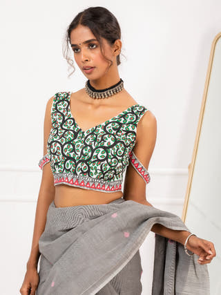 The Forest Weave Handpainted Blouse