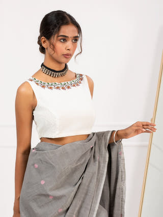 Gulmohar Goonj Handpainted Blouse