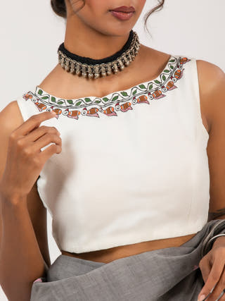 Gulmohar Goonj Handpainted Blouse