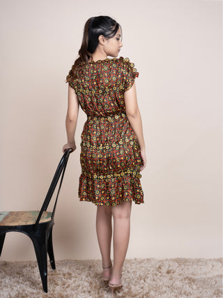 Ajrakh Dress Multicolor Flourish