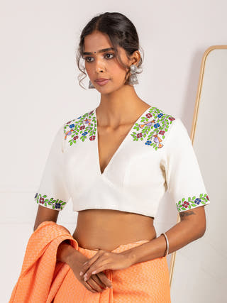 Nestled in Bloom Handpainted Blouse