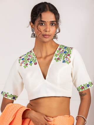 Nestled in Bloom Handpainted Blouse