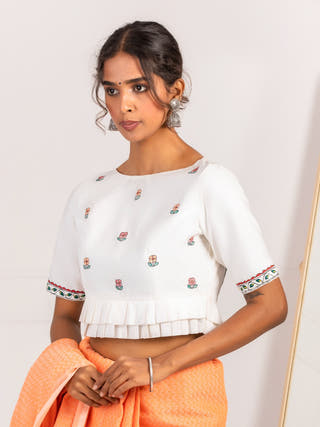 Mayur Udyan Handpainted Madhubani Blouse