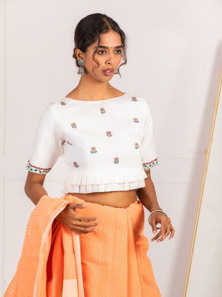 Mayur Udyan Handpainted Madhubani Blouse