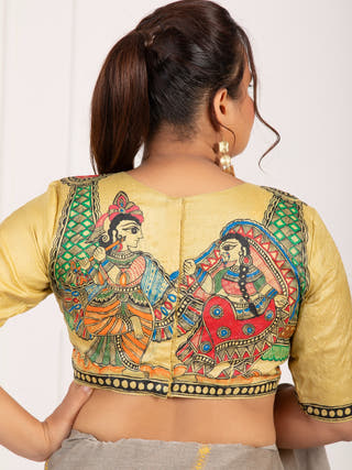 The Flute & Her Heart Handpainted Silk Blouse