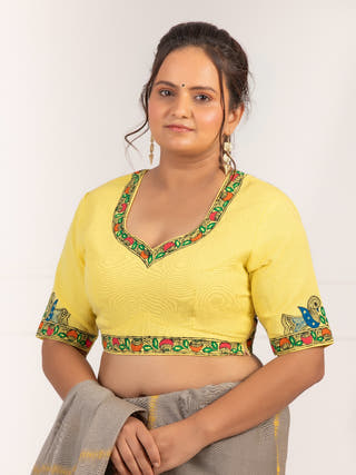 Resting Wings Handpainted Silk Blouse