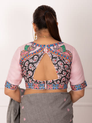 MayurLekh Handpainted Silk Blouse