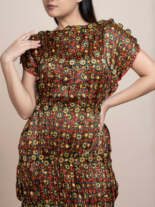 Ajrakh Modal Silk Dress Multicolor Flourish